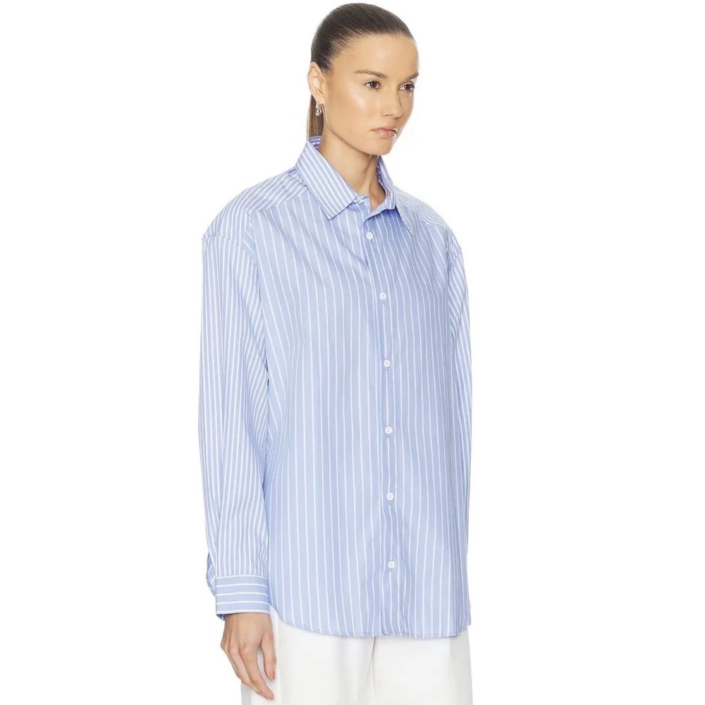 MATTEAU Contrast Stripe Shirt Button Up Long Sleeve Organic Cotton NWT SZ.3/US 6